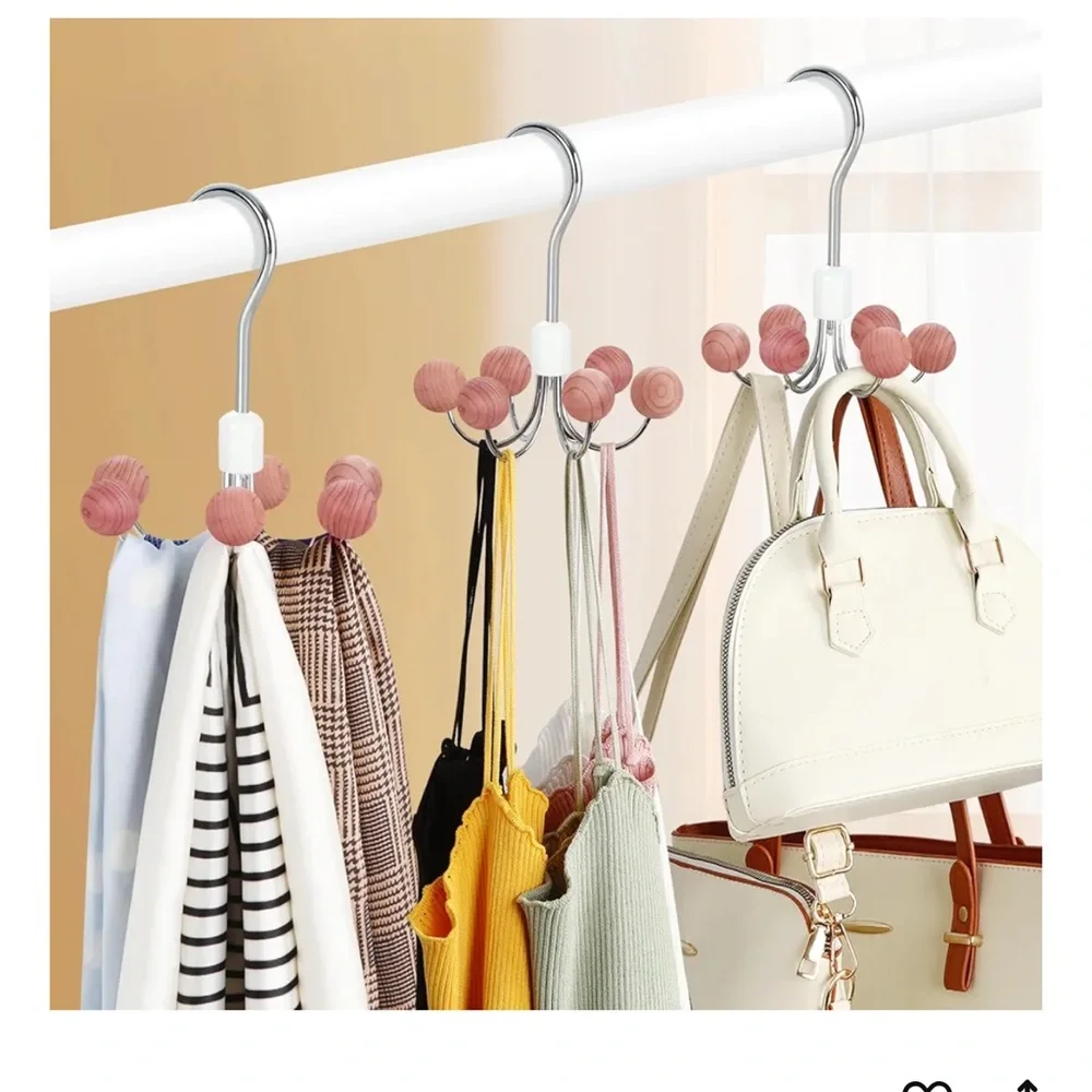 NWT Rotating Hook Hanger with Cedar Balls for multipurpose closet storage